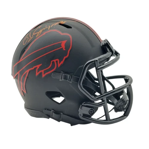 O.J. Simpson Signierter Bills Mini Helm