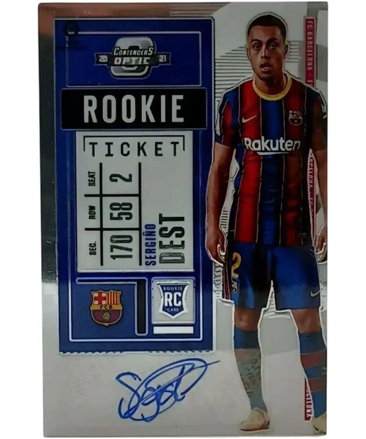 Sergiño Dest signierte 2020-21 Chronicles Ticket Rookie Card