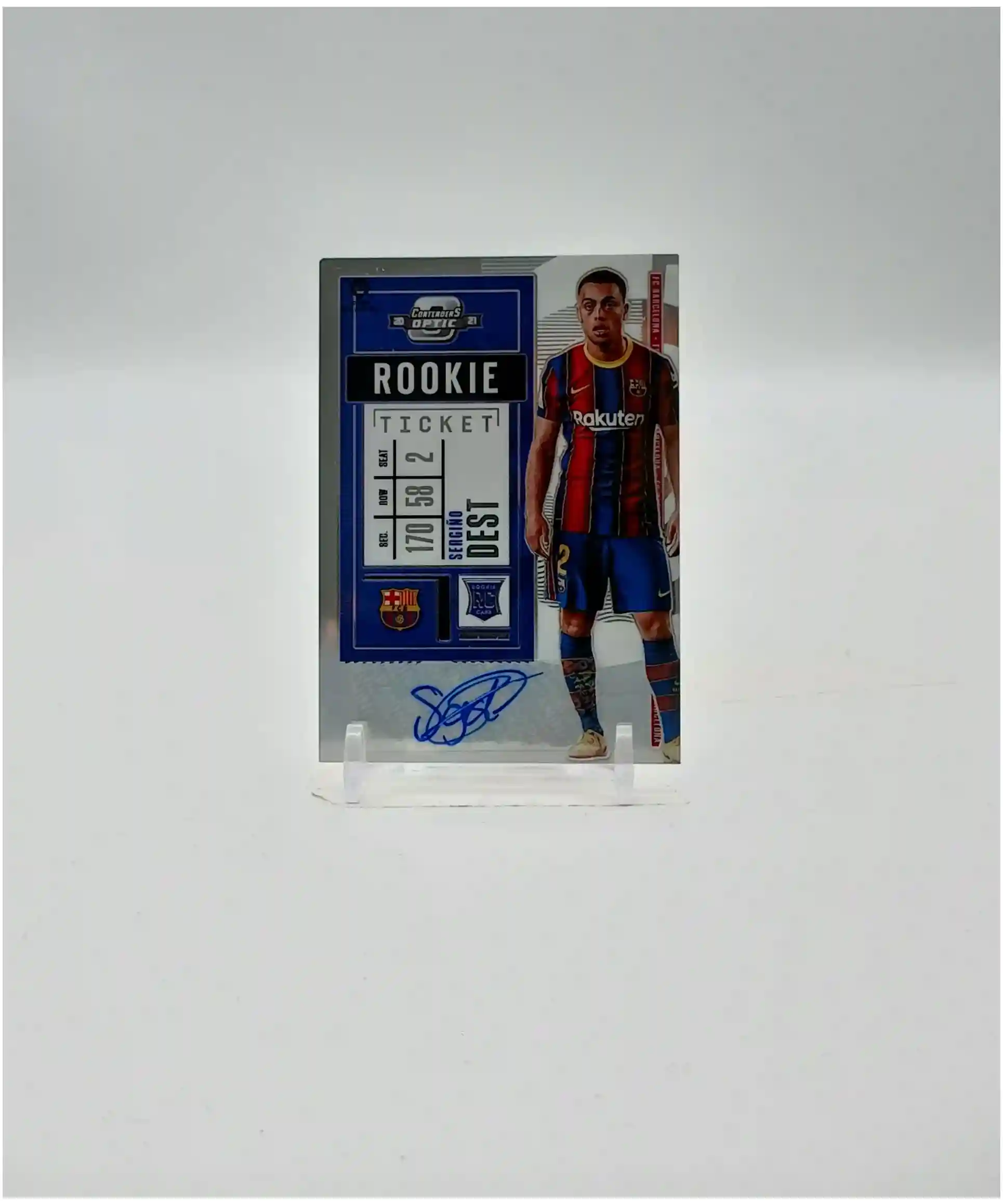 Sergiño Dest signierte 2020-21 Chronicles Ticket Rookie Card