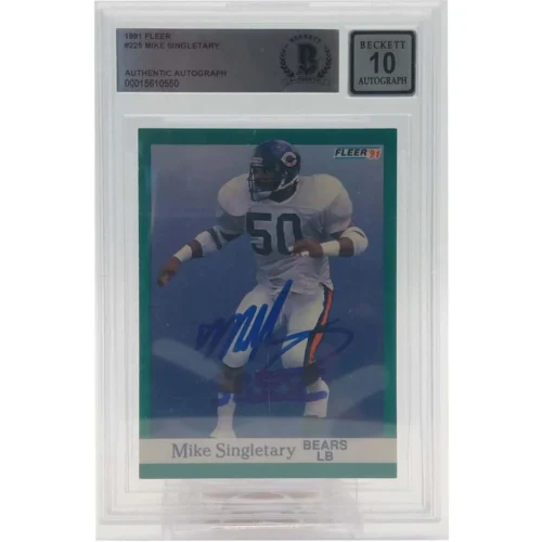 Mike Singletary Signierte 1991 Fleer Card