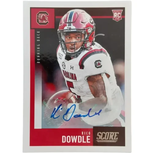 Rico Dowdle Signierte 2020 Panini Score #391 Rookie Card